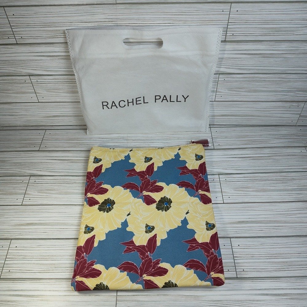 Rachel Pally Floral Faux Leather Fold Over Clutch Make Up‎ Travel Tassel Bag New